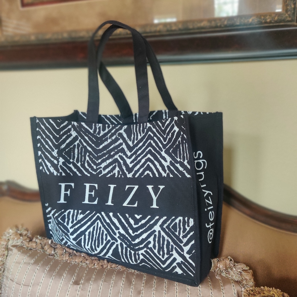Feizy Rugs Black/White Tote Bag New